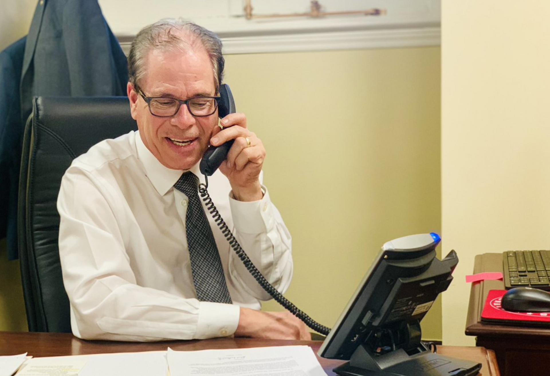 Senator Mike Braun Answering Constituent Phone Calls 